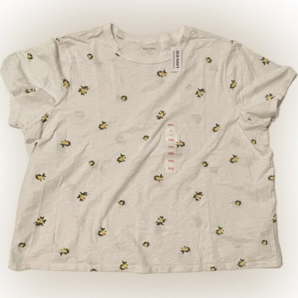 NEW! | Old Navy Everywear Lemon Print Short Sleeve Top | Size XXL | NWT - Picture 2 of 14